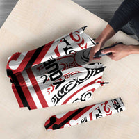 Personalised Toitu Te Tiriti Aotearoa 1840 Umbrella Red Kowhaiwhai Puhoro LT9 - Polynesian Pride
