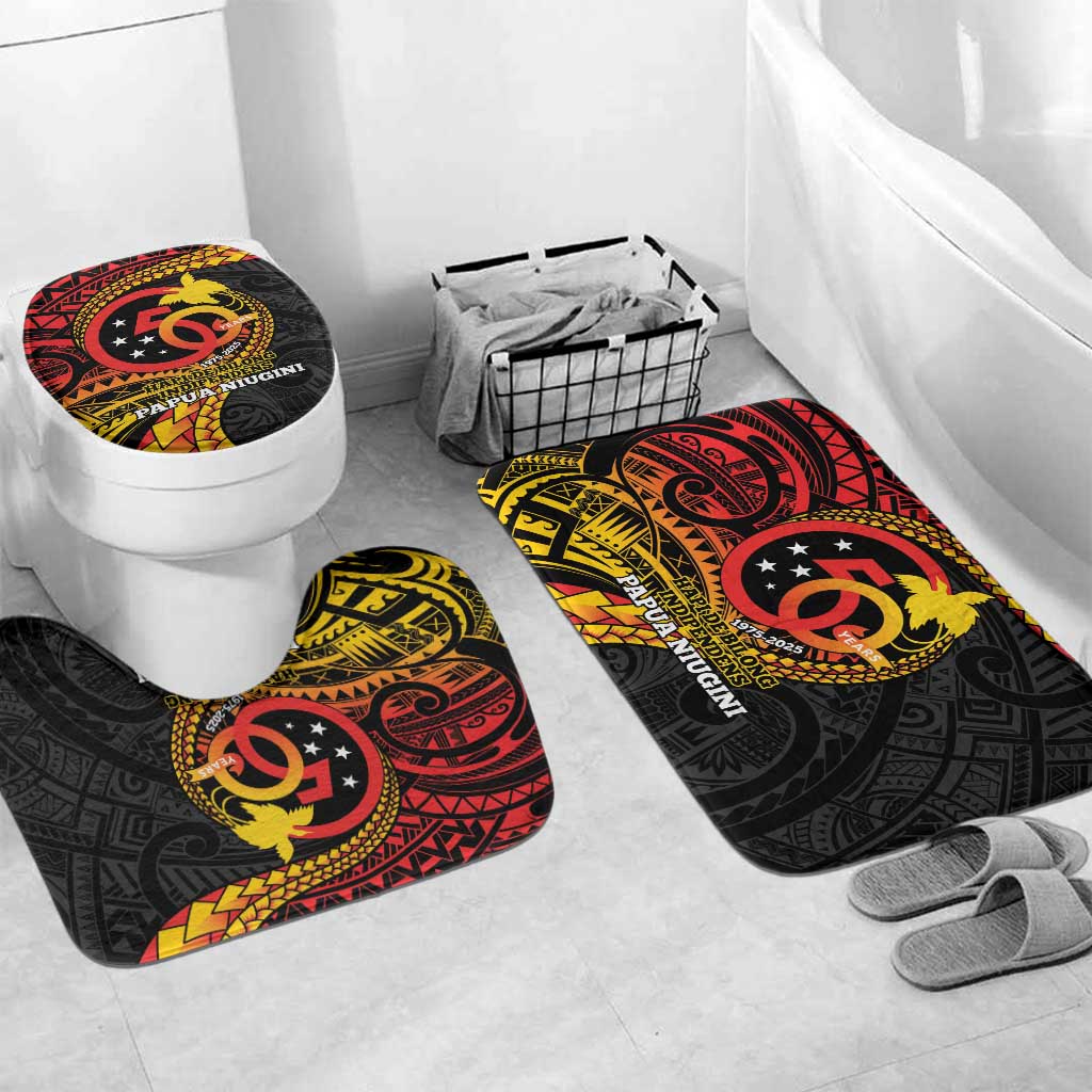 Papua New Guinea Tribal Tattoo Bathroom Set 50th Independence Anniversary - Polynesian Pride