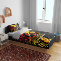 Papua New Guinea Tribal Tattoo Bedding Set 50th Independence Anniversary