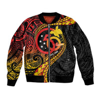 Papua New Guinea Tribal Tattoo Bomber Jacket 50th Independence Anniversary