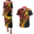 Papua New Guinea Tribal Tattoo Couples Matching Puletasi and Hawaiian Shirt 50th Independence Anniversary