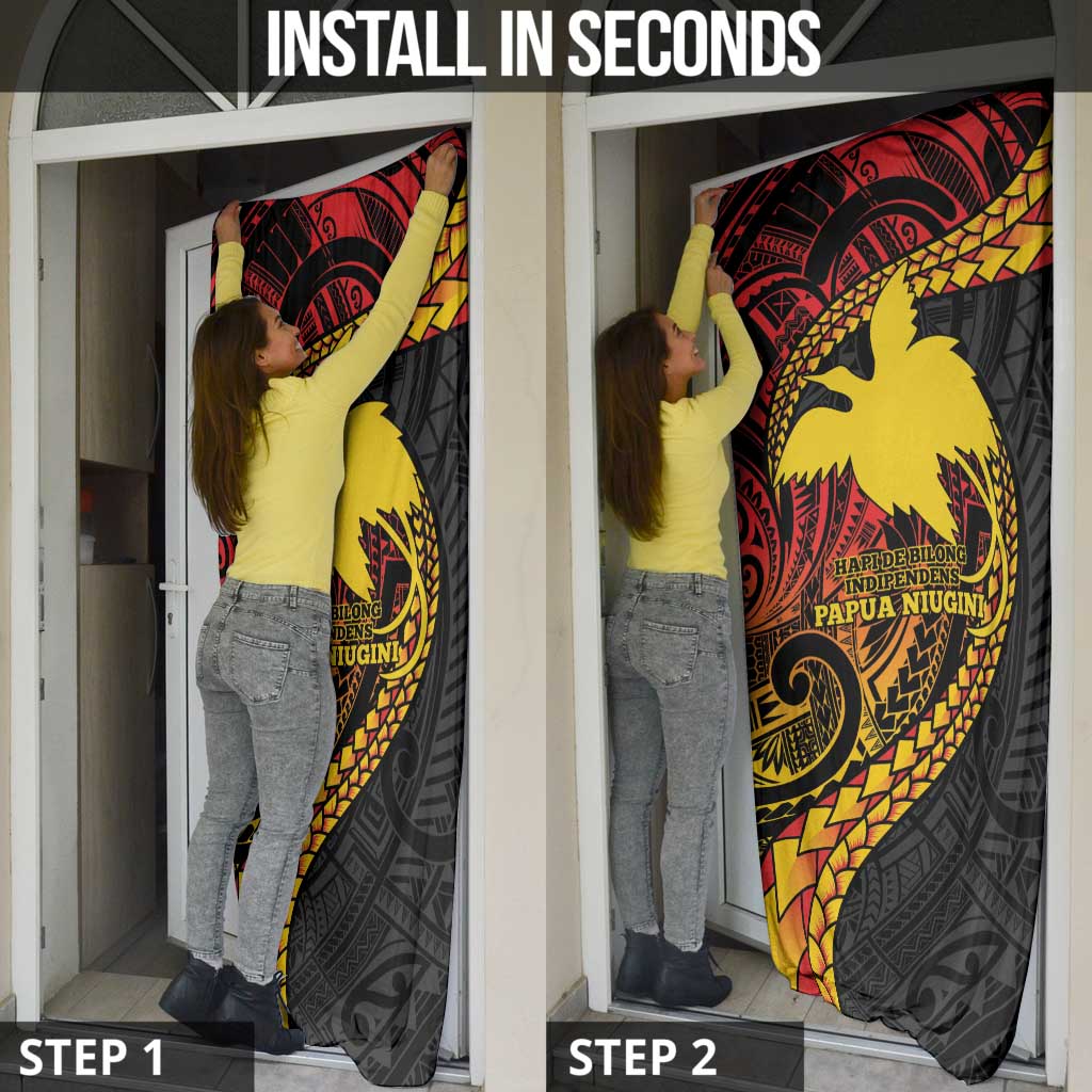 Papua New Guinea Tribal Tattoo Door Cover 50th Independence Anniversary - Polynesian Pride