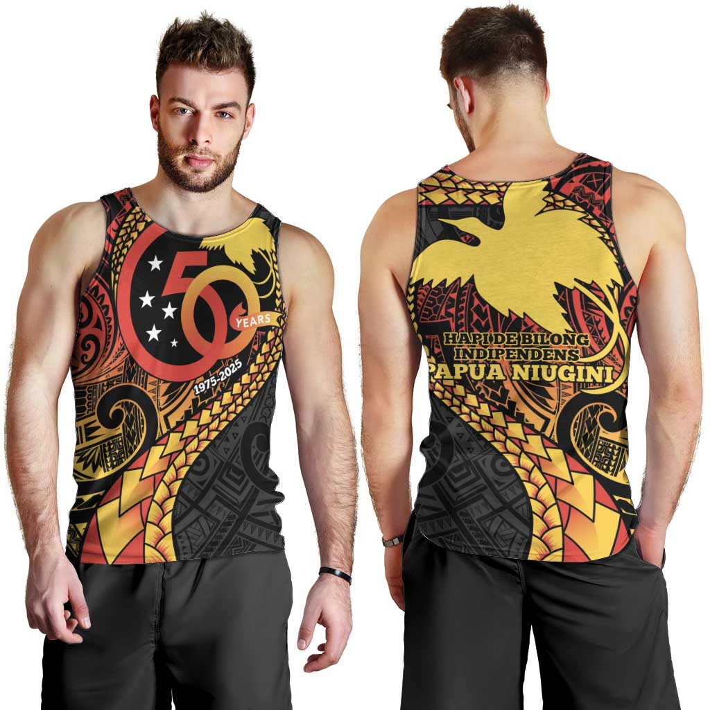 Papua New Guinea Tribal Tattoo Men Tank Top 50th Independence Anniversary