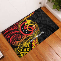 Papua New Guinea Tribal Tattoo Rubber Doormat 50th Independence Anniversary
