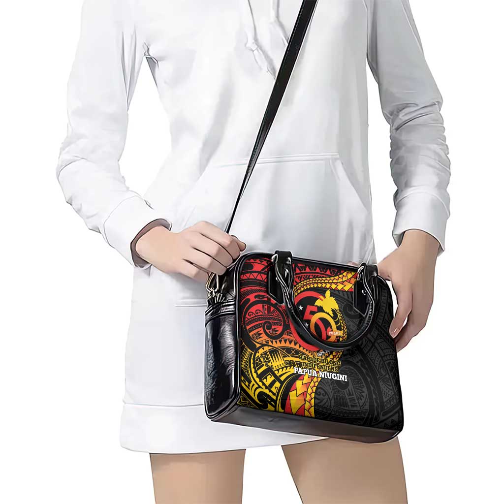 Papua New Guinea Tribal Tattoo Shoulder Handbag 50th Independence Anniversary