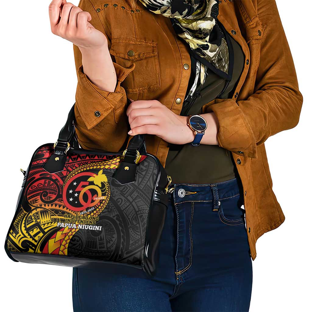 Papua New Guinea Tribal Tattoo Shoulder Handbag 50th Independence Anniversary