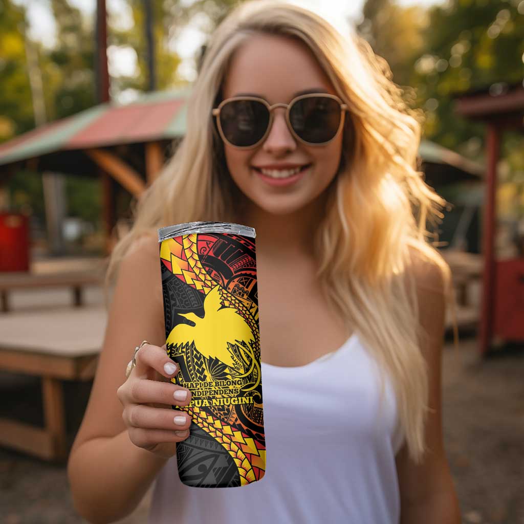 Papua New Guinea Tribal Tattoo Skinny Tumbler 50th Independence Anniversary