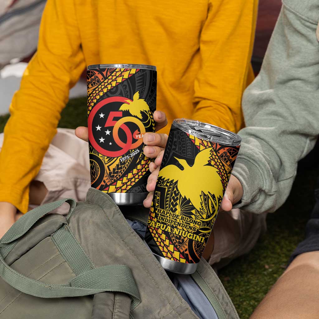 Papua New Guinea Tribal Tattoo Tumbler Cup 50th Independence Anniversary