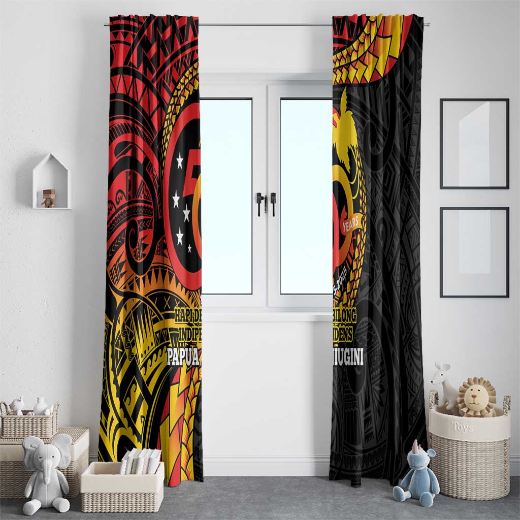Papua New Guinea Tribal Tattoo Window Curtain 50th Independence Anniversary