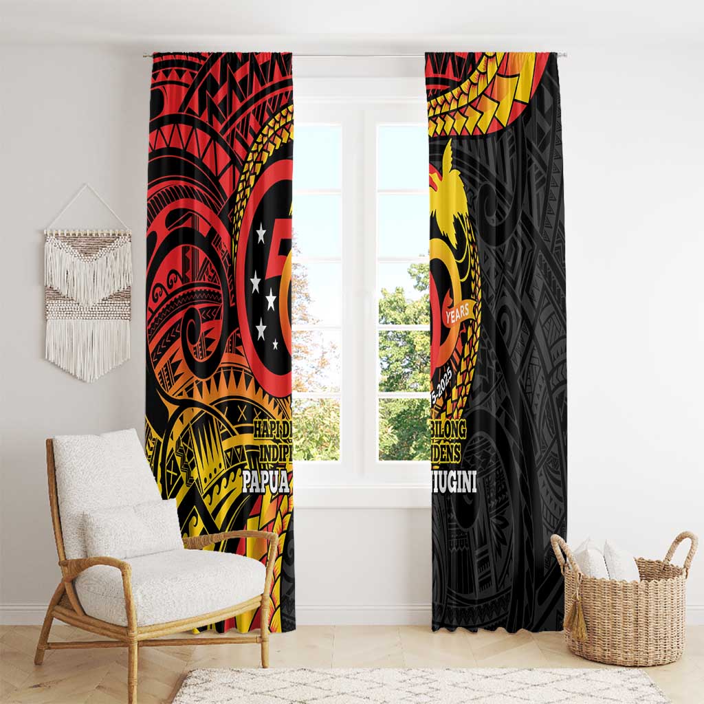 Papua New Guinea Tribal Tattoo Window Curtain 50th Independence Anniversary