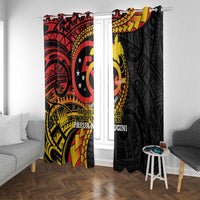 Papua New Guinea Tribal Tattoo Window Curtain 50th Independence Anniversary