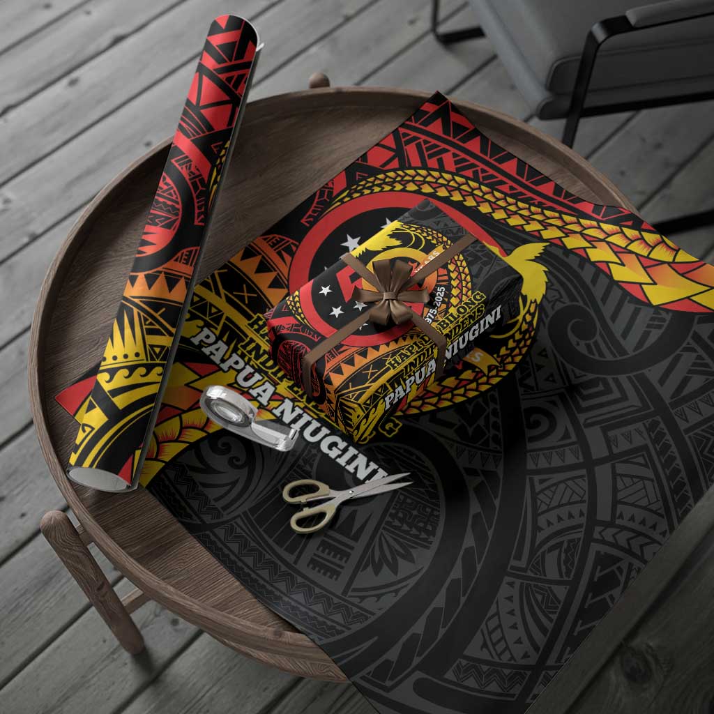 Papua New Guinea Tribal Tattoo Wrapping Paper 50th Independence Anniversary - Polynesian Pride