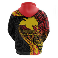 Papua New Guinea Tribal Tattoo Zip Hoodie 50th Independence Anniversary