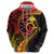 Papua New Guinea Tribal Tattoo Zip Hoodie 50th Independence Anniversary