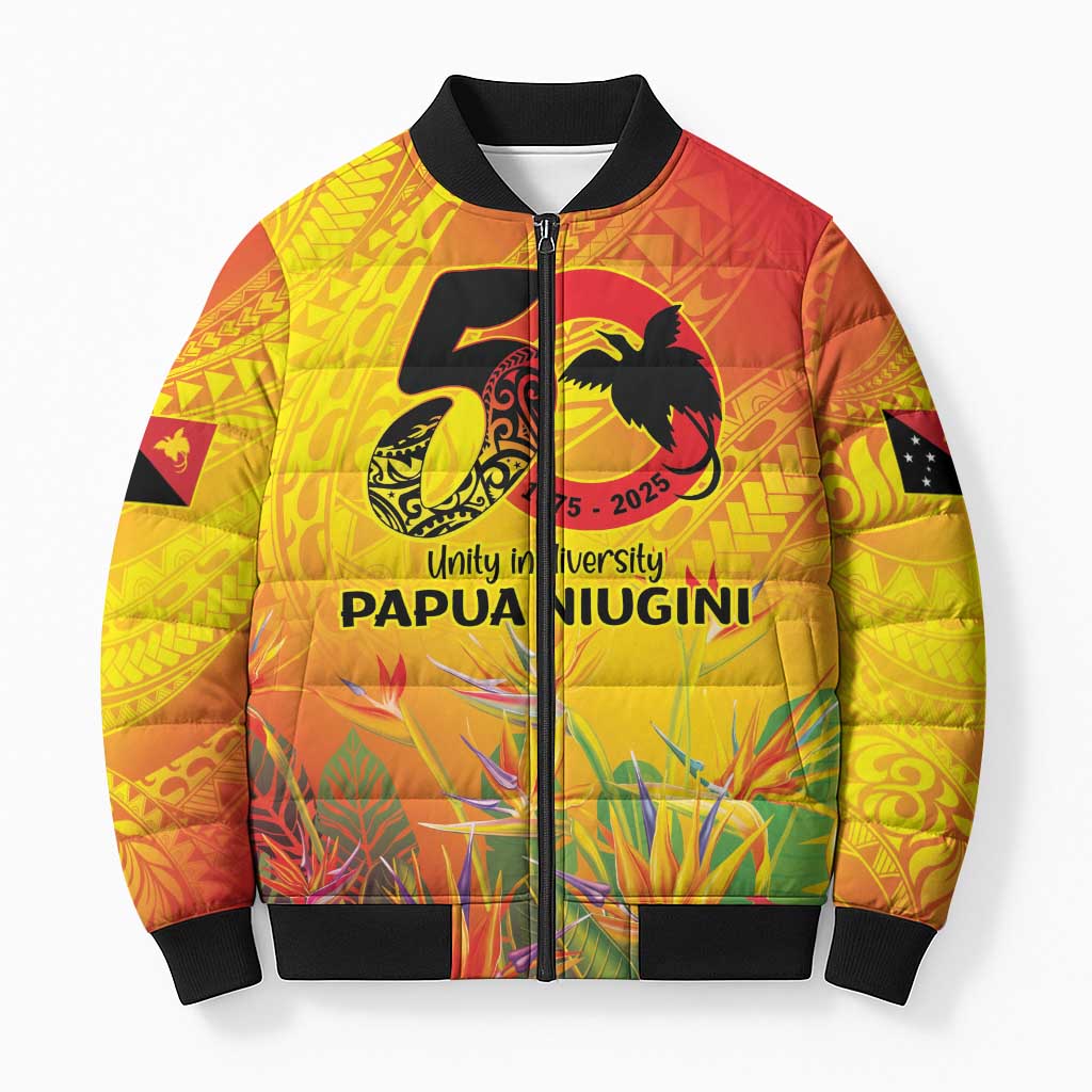 Papua New Guinea Unity in Diversity Bomber Puffer Jacket 50th Indipendens Papua Niugini - Polynesian Pride