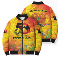 Papua New Guinea Unity in Diversity Bomber Puffer Jacket 50th Indipendens Papua Niugini LT9 - Polynesian Pride