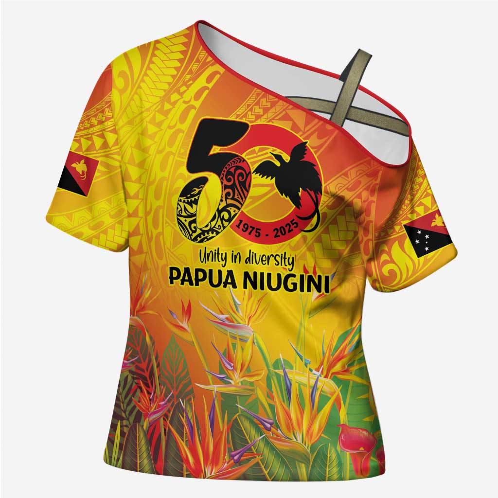Papua New Guinea Unity in Diversity Cross Shoulder Shirt 50th Indipendens Papua Niugini - Polynesian Pride