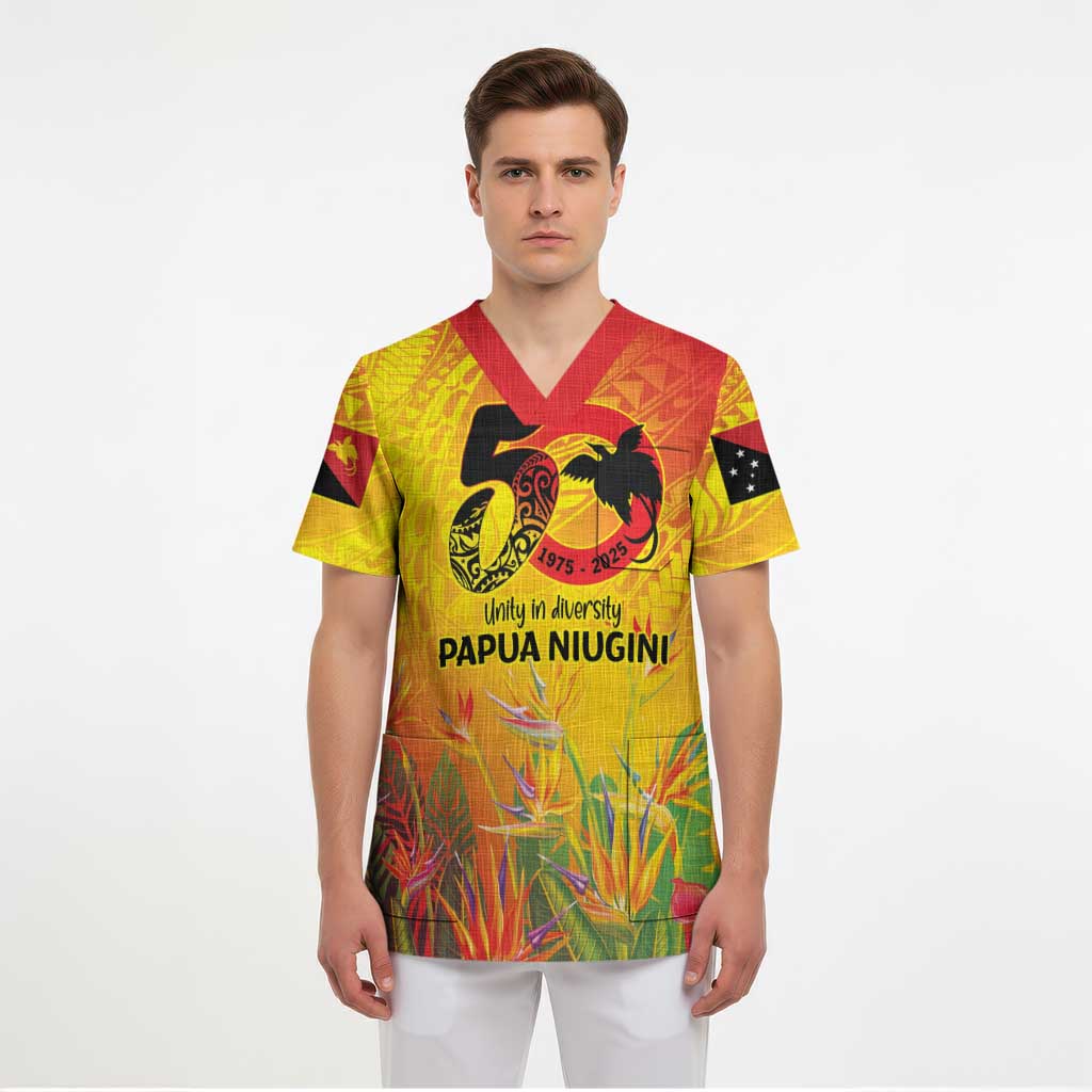 Papua New Guinea Unity in Diversity Scrub Top 50th Indipendens Papua Niugini - Polynesian Pride