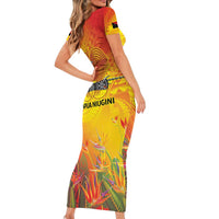 Papua New Guinea Unity in Diversity Short Sleeve Bodycon Dress 50th Indipendens Papua Niugini