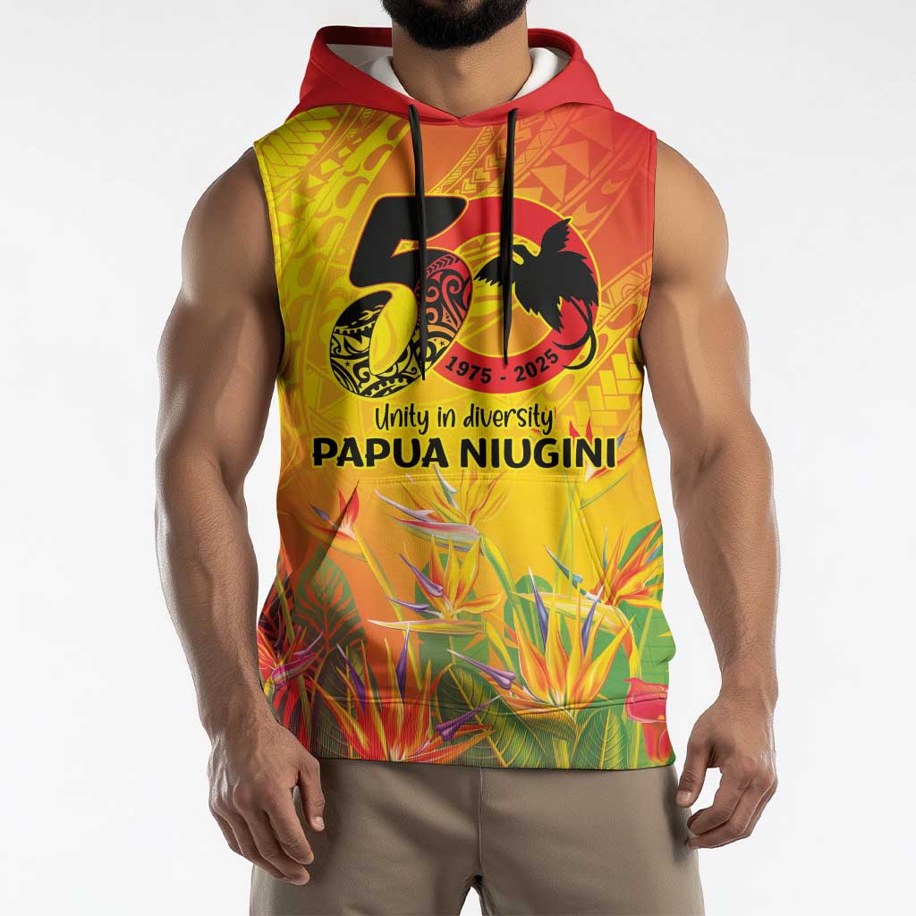 Papua New Guinea Unity in Diversity Sleeveless Hoodie 50th Indipendens Papua Niugini LT9 - Polynesian Pride