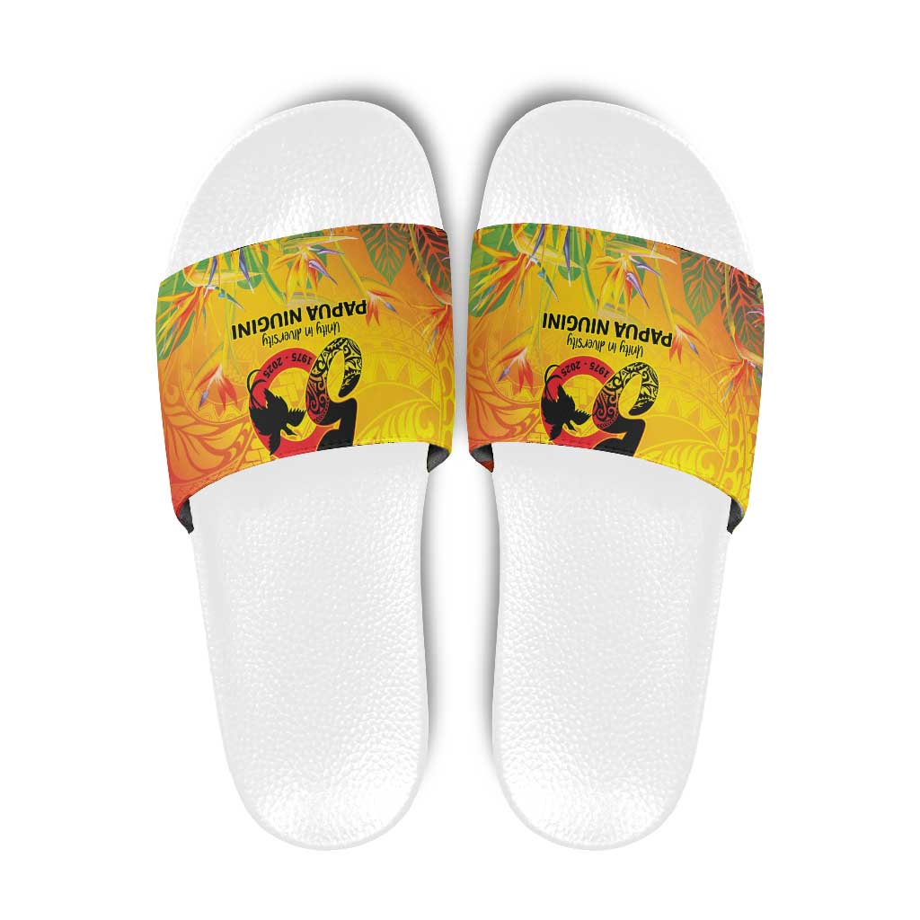 Papua New Guinea Unity in Diversity Slide Sandals 50th Indipendens Papua Niugini - Polynesian Pride