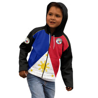 (Custom Text And Number) Philippines Concept Home Football Kid Hoodie Pilipinas Flag Black Style 2023 LT9 - Polynesian Pride
