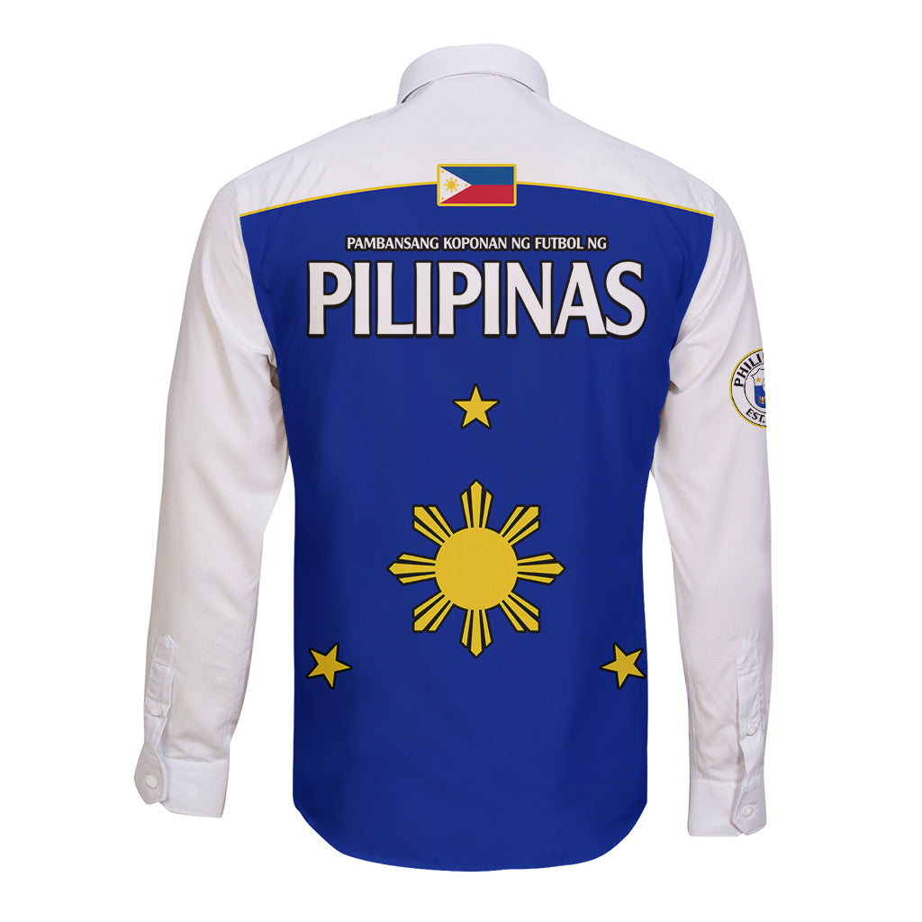 Philippines Concept Home Football Long Sleeve Button Shirt Pilipinas Flag White Style 2023 LT9 - Polynesian Pride