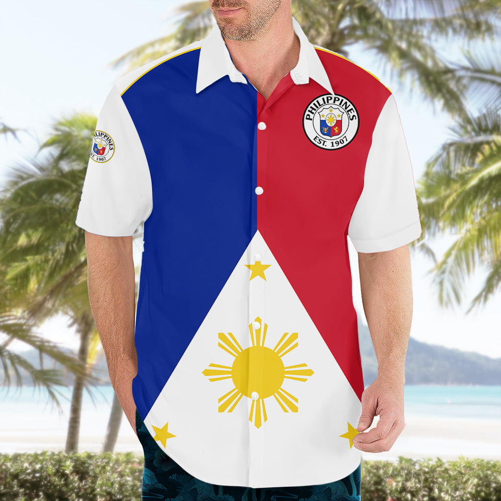 (Custom Text And Number) Philippines Concept Home Football Hawaiian Shirt Pilipinas Flag White Style 2023 LT9 - Polynesian Pride