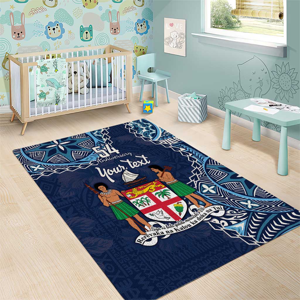 Personalised Fiji 54th Anniversary Area Rug Siga Ni Bula Galala Marautaki O Viti LT9