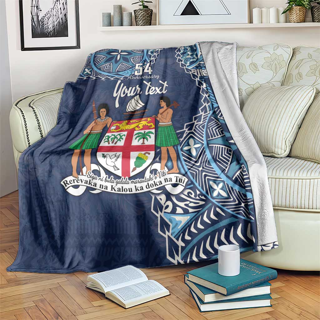 Personalised Fiji 54th Anniversary Blanket Siga Ni Bula Galala Marautaki O Viti