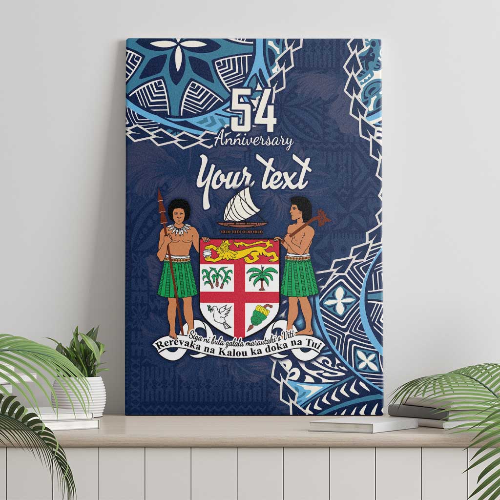 Personalised Fiji 54th Anniversary Canvas Wall Art Siga Ni Bula Galala Marautaki O Viti LT9