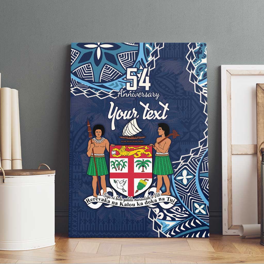 Personalised Fiji 54th Anniversary Canvas Wall Art Siga Ni Bula Galala Marautaki O Viti LT9