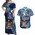 Personalised Fiji 54th Anniversary Couples Matching Off Shoulder Maxi Dress and Hawaiian Shirt Siga Ni Bula Galala Marautaki O Viti