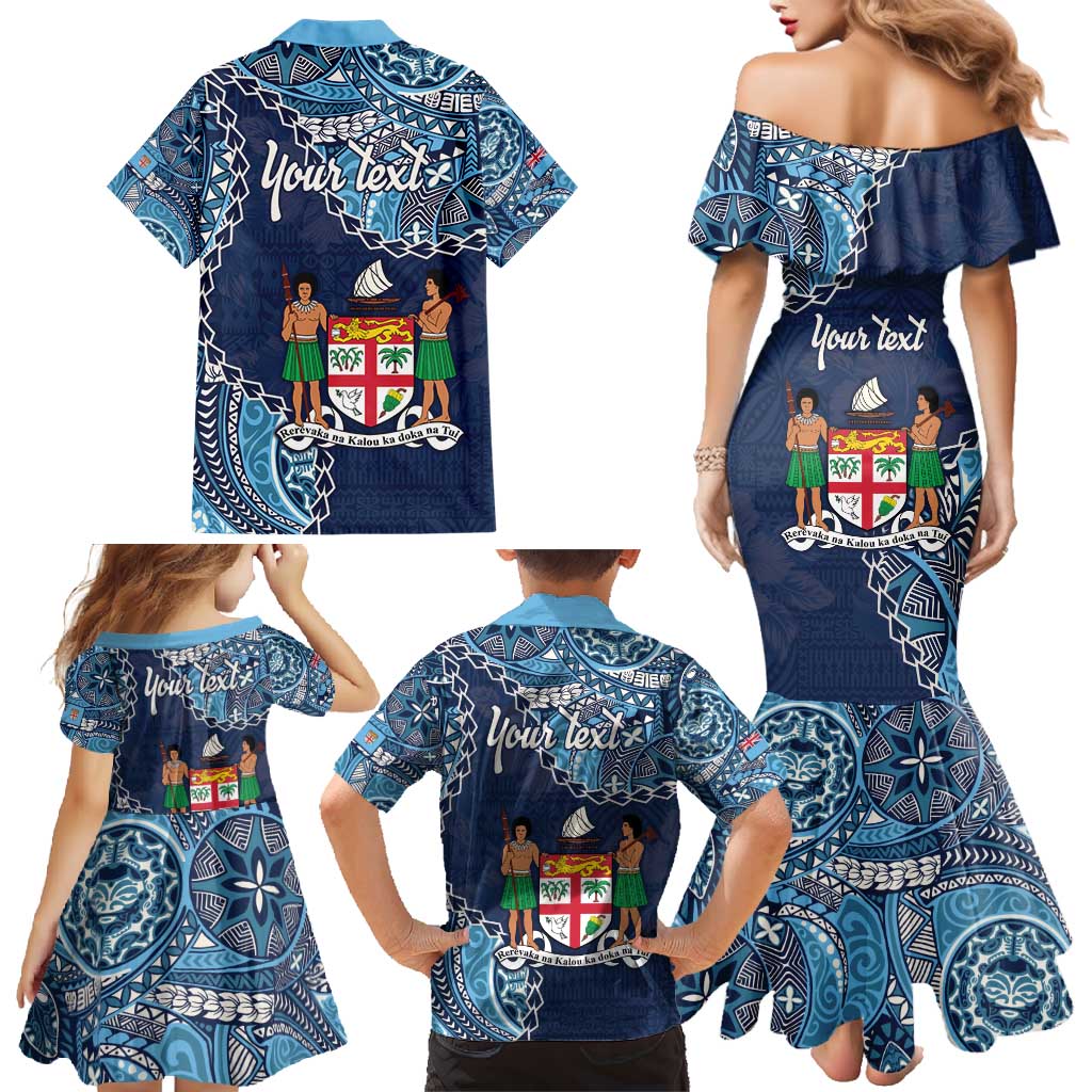 Personalised Fiji 54th Anniversary Family Matching Mermaid Dress and Hawaiian Shirt Siga Ni Bula Galala Marautaki O Viti LT9
