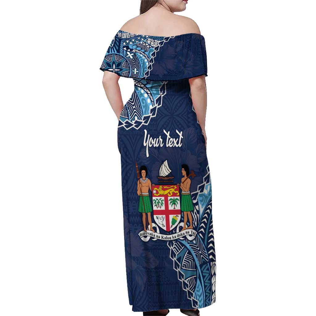 Personalised Fiji 54th Anniversary Family Matching Off Shoulder Maxi Dress and Hawaiian Shirt Siga Ni Bula Galala Marautaki O Viti LT9