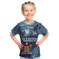 Personalised Fiji 54th Anniversary Kid T Shirt Siga Ni Bula Galala Marautaki O Viti LT9