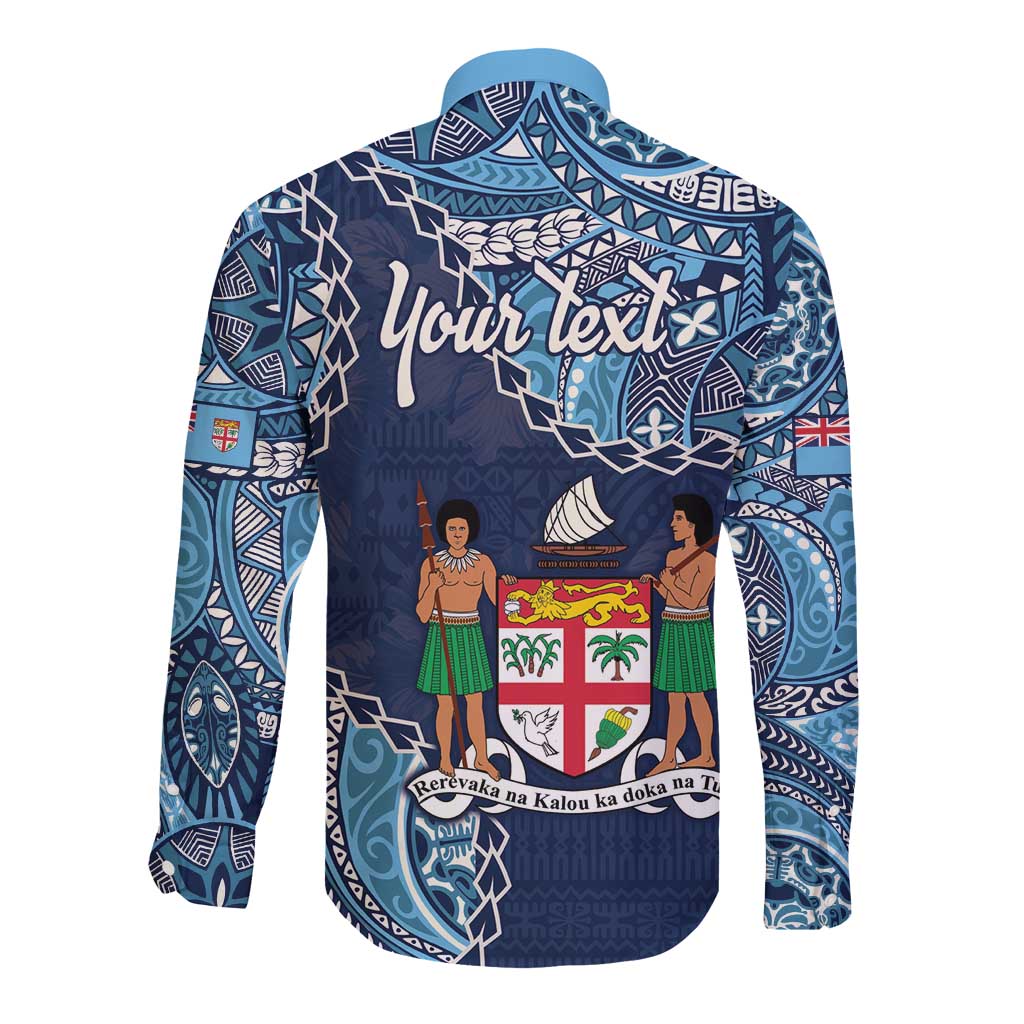 Personalised Fiji 54th Anniversary Long Sleeve Button Shirt Siga Ni Bula Galala Marautaki O Viti LT9