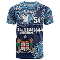 Personalised Fiji 54th Anniversary T Shirt Siga Ni Bula Galala Marautaki O Viti LT9