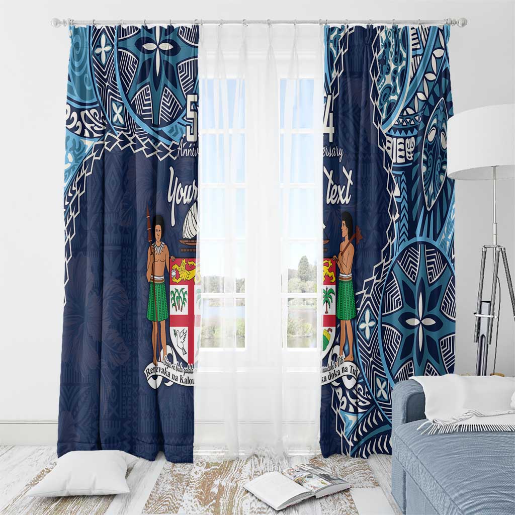 Personalised Fiji 54th Anniversary Window Curtain Siga Ni Bula Galala Marautaki O Viti LT9