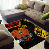Personalised Papua New Guinea 49th Anniversary Area Rug Hapi De bilong Indipendens Papua Niugini LT9 - Polynesian Pride