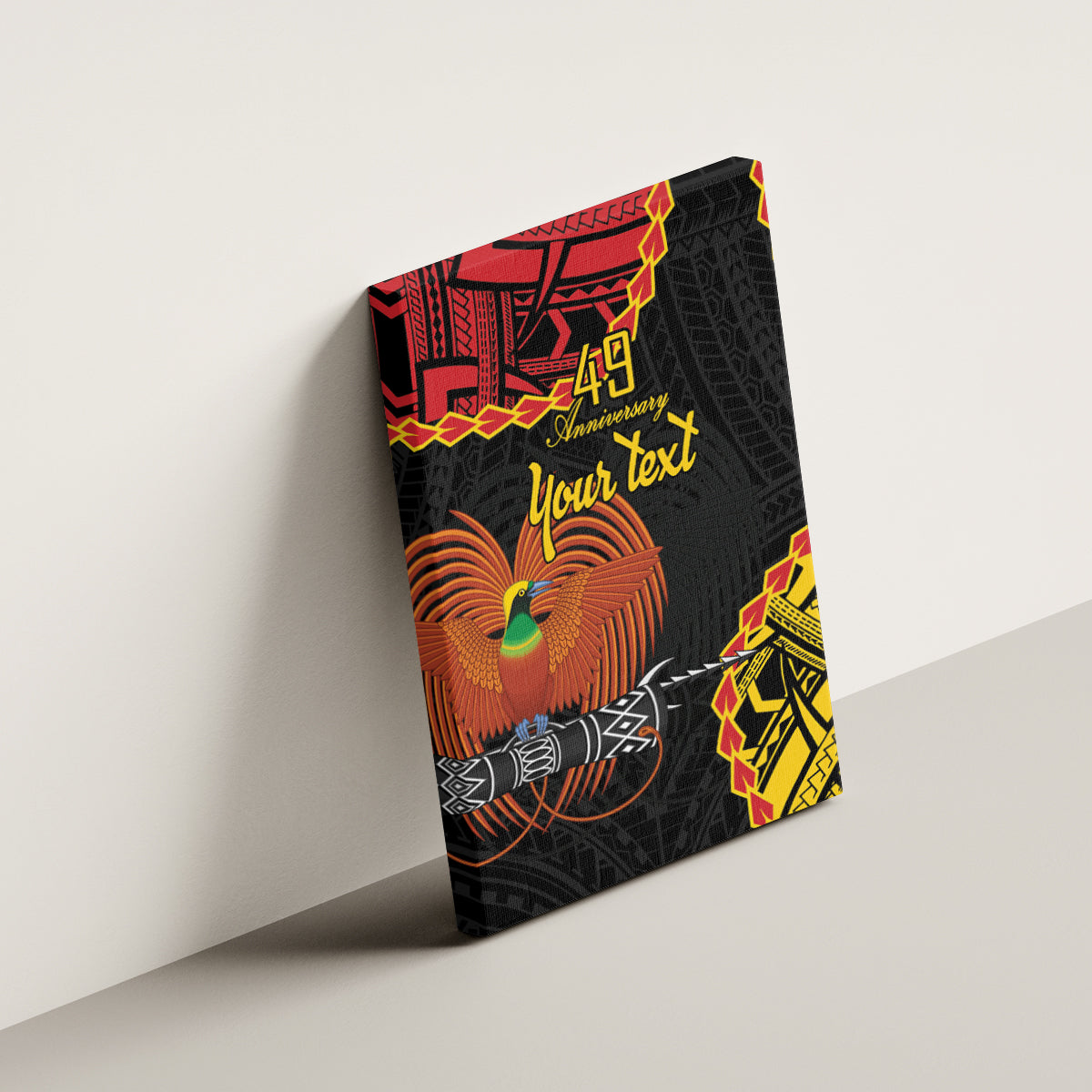 Personalised Papua New Guinea 49th Anniversary Canvas Wall Art Hapi De bilong Indipendens Papua Niugini