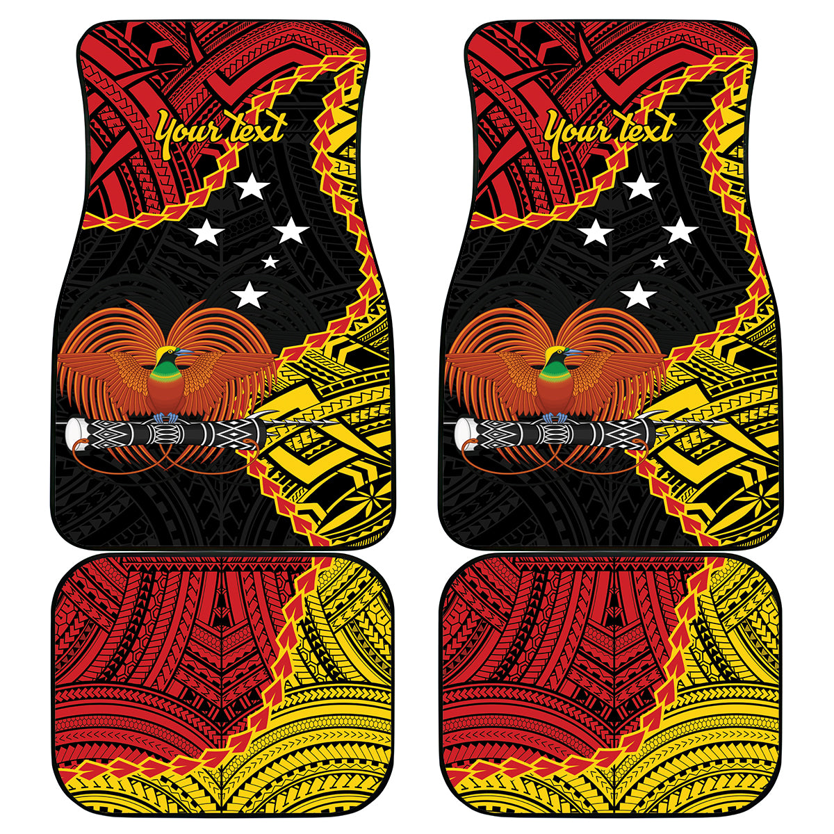 Personalised Papua New Guinea 49th Anniversary Car Mats Hapi De bilong Indipendens Papua Niugini LT9 - Polynesian Pride