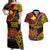 Personalised Papua New Guinea 49th Anniversary Couples Matching Off Shoulder Maxi Dress and Hawaiian Shirt Hapi De bilong Indipendens Papua Niugini