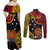Personalised Papua New Guinea 49th Anniversary Couples Matching Off Shoulder Maxi Dress and Long Sleeve Button Shirt Hapi De bilong Indipendens Papua Niugini