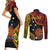 Personalised Papua New Guinea 49th Anniversary Couples Matching Short Sleeve Bodycon Dress and Long Sleeve Button Shirt Hapi De bilong Indipendens Papua Niugini