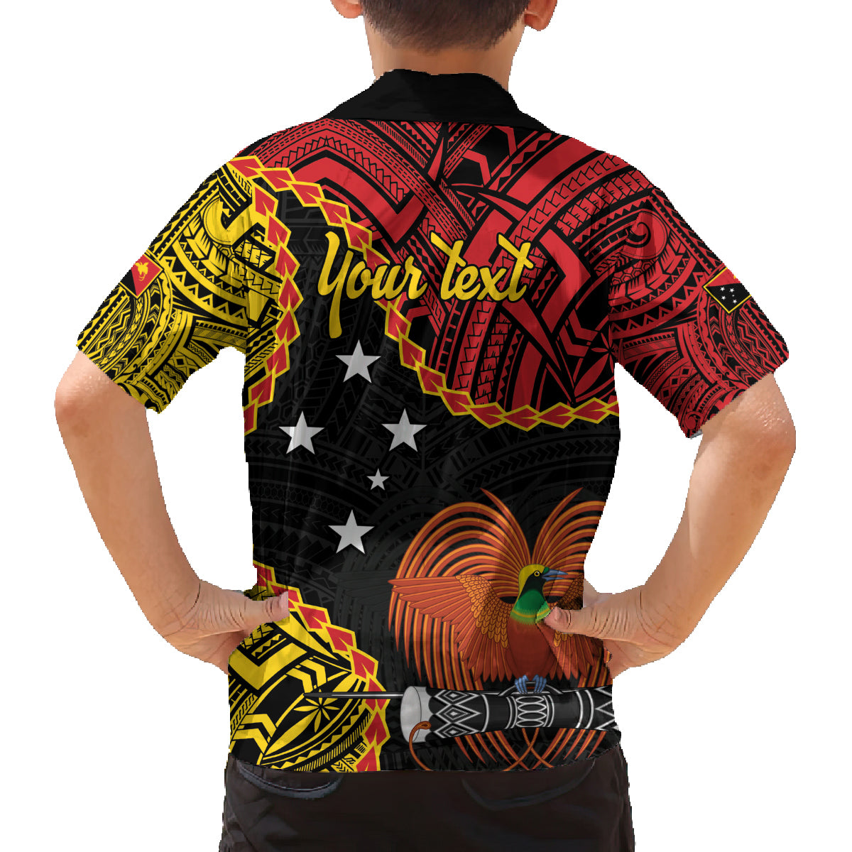 Personalised Papua New Guinea 49th Anniversary Family Matching Long Sleeve Bodycon Dress and Hawaiian Shirt Hapi De bilong Indipendens Papua Niugini LT9 - Polynesian Pride