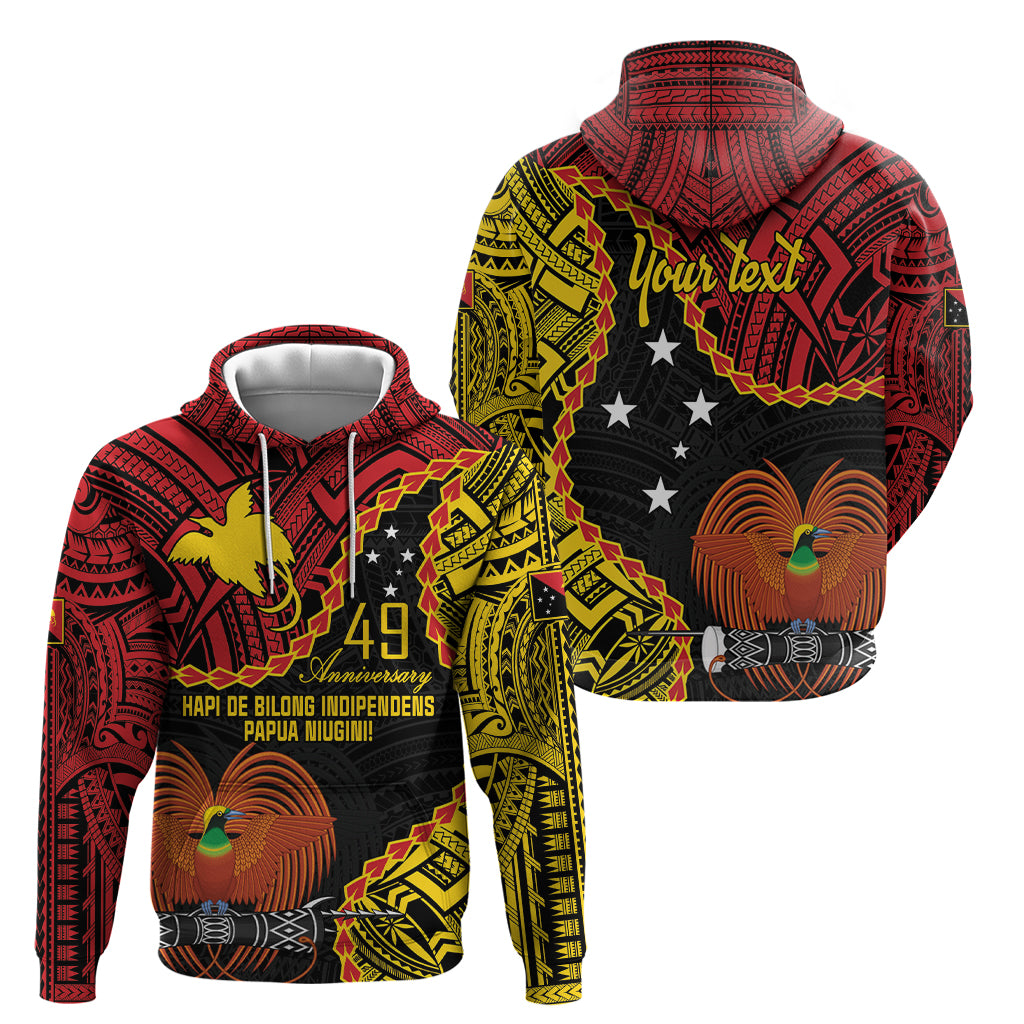 Personalised Papua New Guinea 49th Anniversary Hoodie Hapi De bilong Indipendens Papua Niugini LT9 - Polynesian Pride