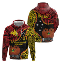 Personalised Papua New Guinea 49th Anniversary Hoodie Hapi De bilong Indipendens Papua Niugini LT9 - Polynesian Pride