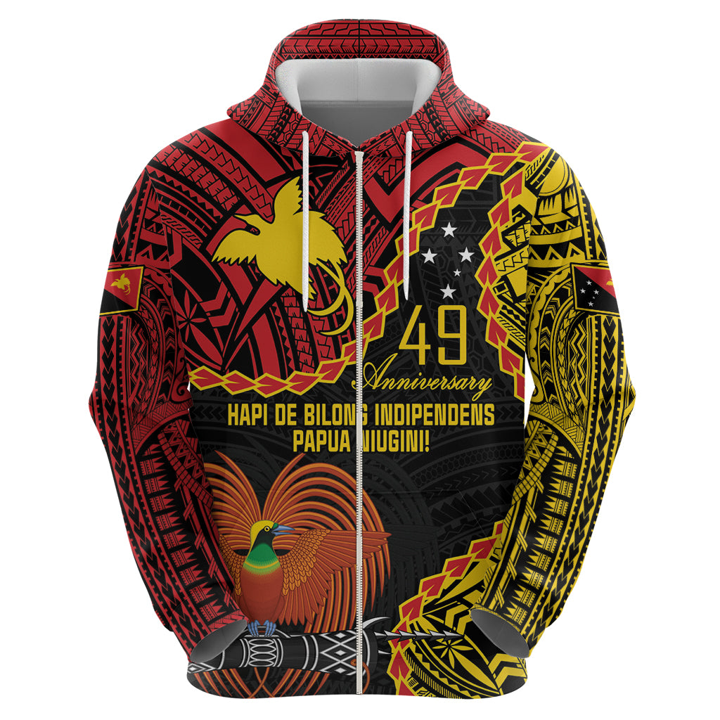 Personalised Papua New Guinea 49th Anniversary Hoodie Hapi De bilong Indipendens Papua Niugini LT9 - Polynesian Pride