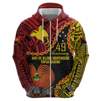 Personalised Papua New Guinea 49th Anniversary Hoodie Hapi De bilong Indipendens Papua Niugini LT9 - Polynesian Pride